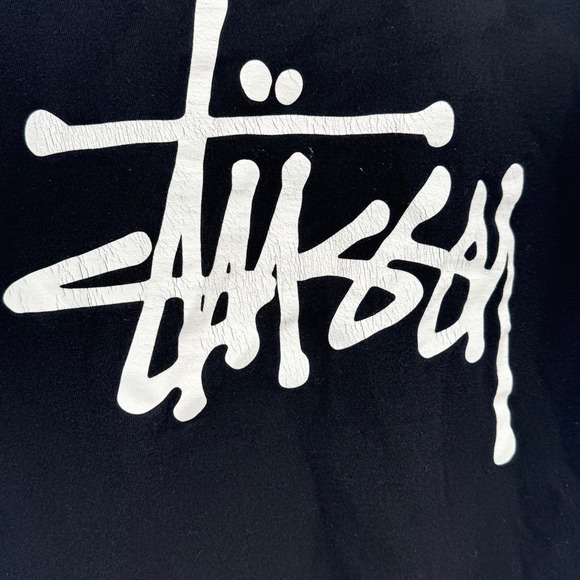 Stussy Basic Logo T-Shirt Black Small Mens Graphic Crewneck Short Sleeve Tee - Picture 4 of 9